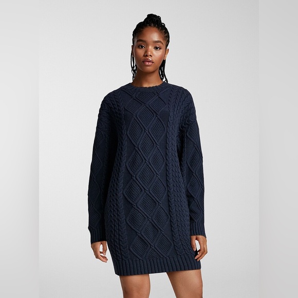 Esprit | Navy Cable Knit Sweater Dress | Size Small - Picture 1 of 7